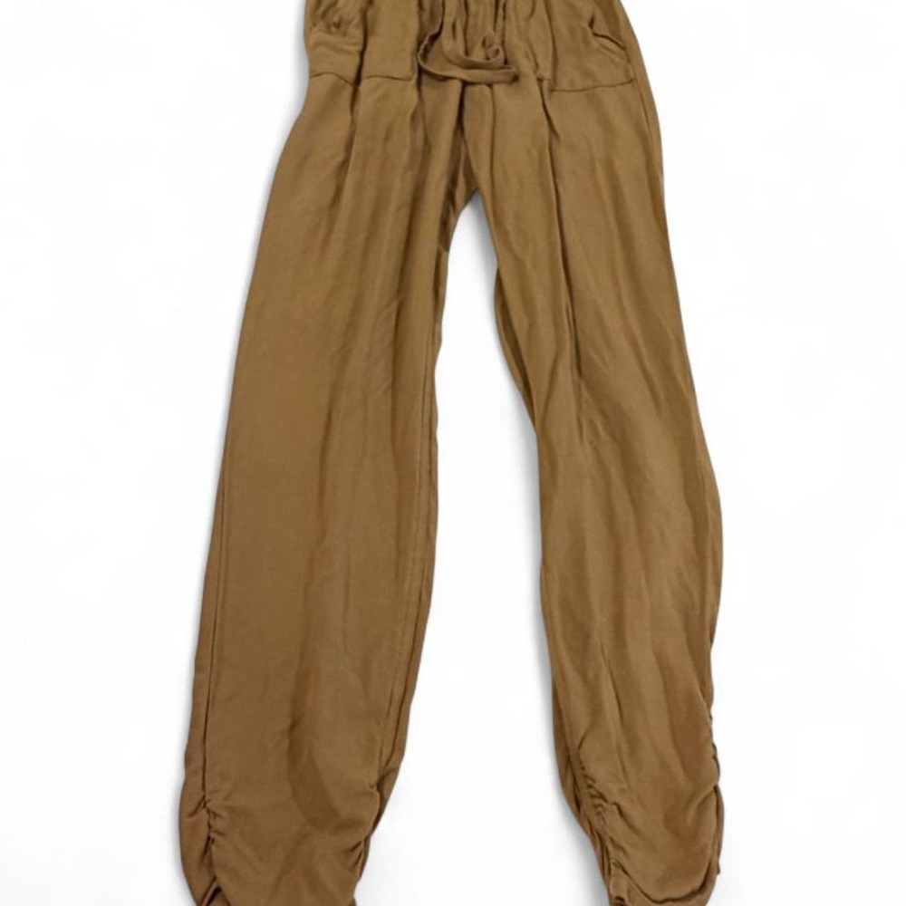 Rewash Brown Smocked Waist Jogger Pants Rayon Ruched Ankle Women Medium